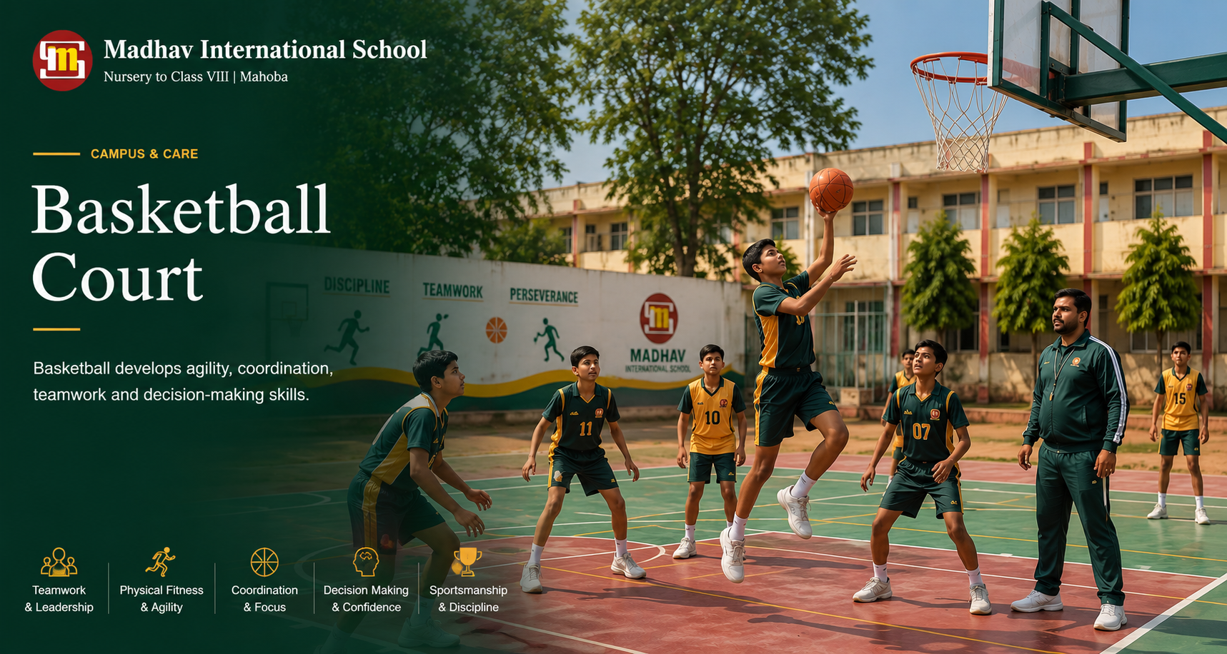 Basketball provides students with opportunities to develop fitness, teamwork, discipline and leadership while enjoying healthy physical activity in a positive and encouraging environment.